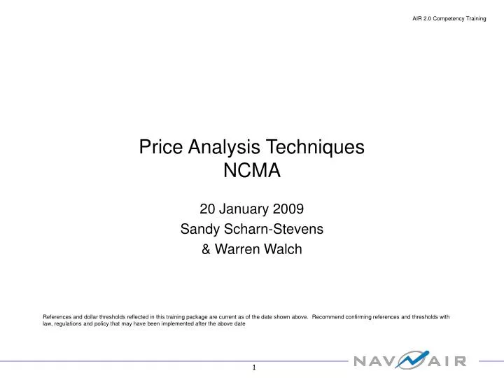 price analysis techniques ncma