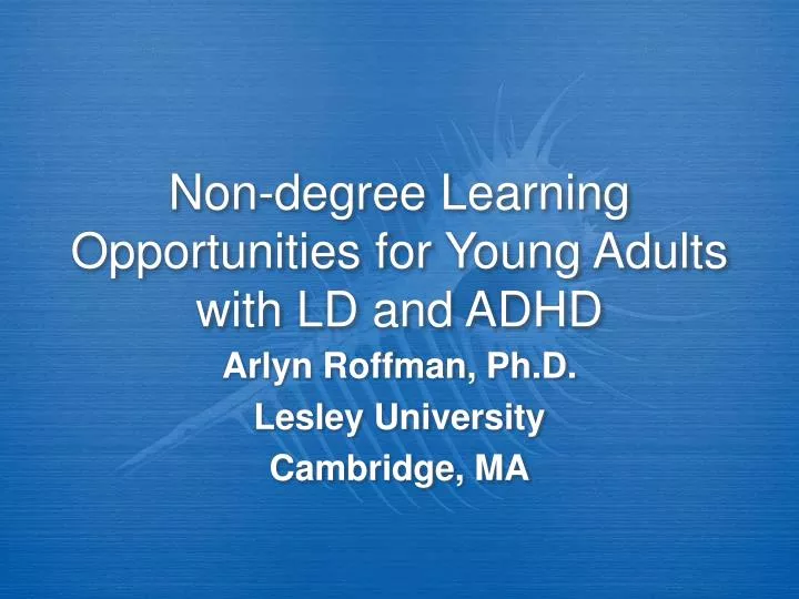 non degree learning opportunities for young adults with ld and adhd