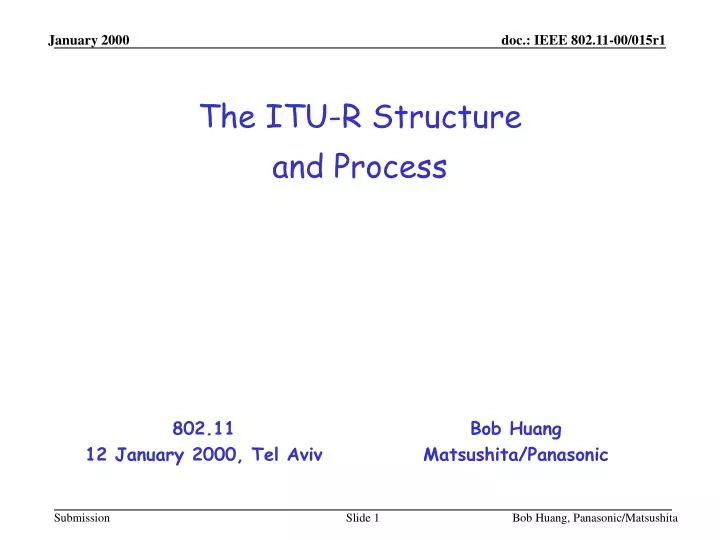 the itu r structure and process