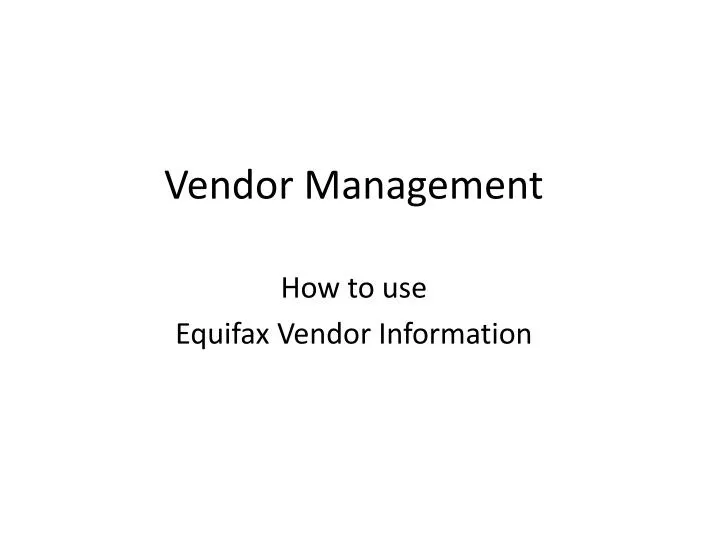 vendor management