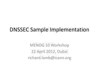DNSSEC Sample Implementation