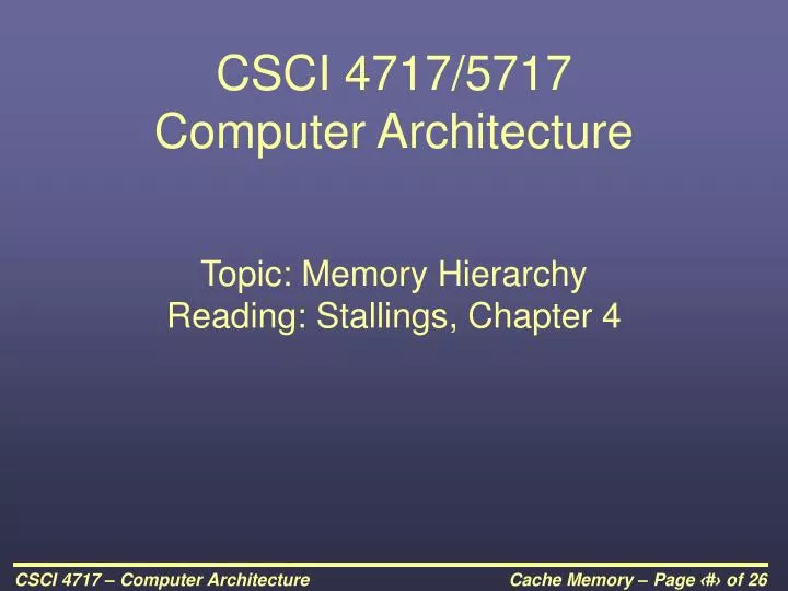 csci 4717 5717 computer architecture