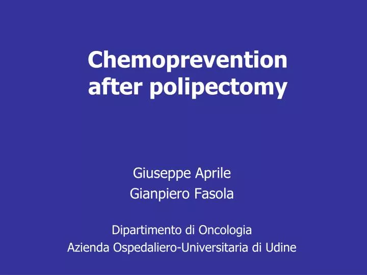 chemoprevention after polipectomy
