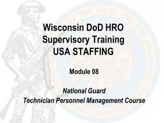 Wisconsin DoD HRO Supervisory Training USA STAFFING