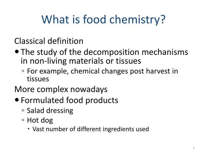 what is food chemistry