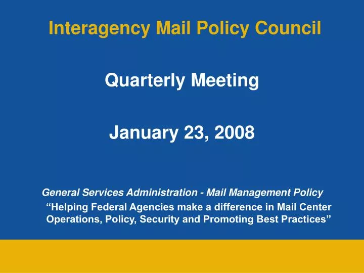 interagency mail policy council