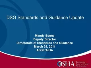 DSG Standards and Guidance Update