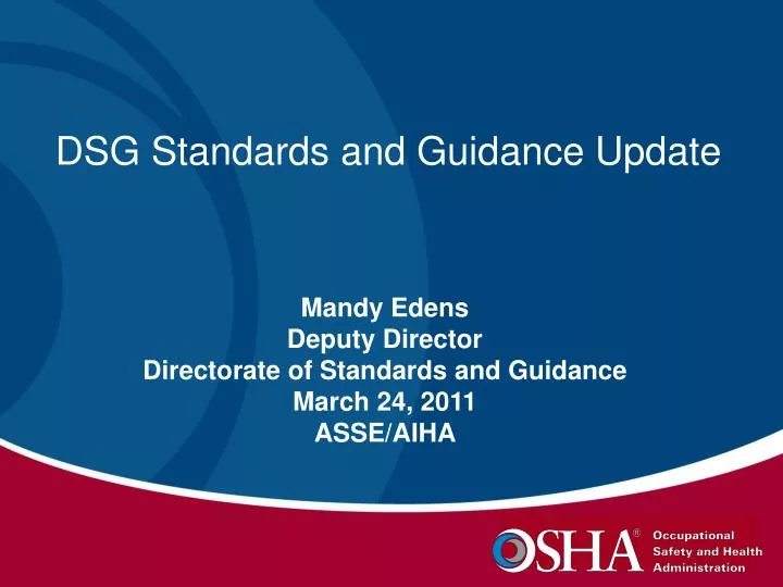 dsg standards and guidance update