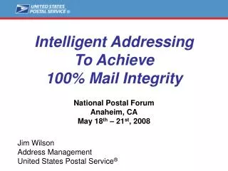 Intelligent Addressing To Achieve 100% Mail Integrity