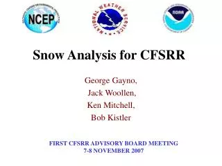 Snow Analysis for CFSRR