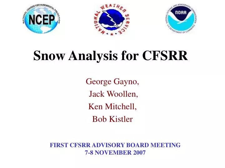 snow analysis for cfsrr