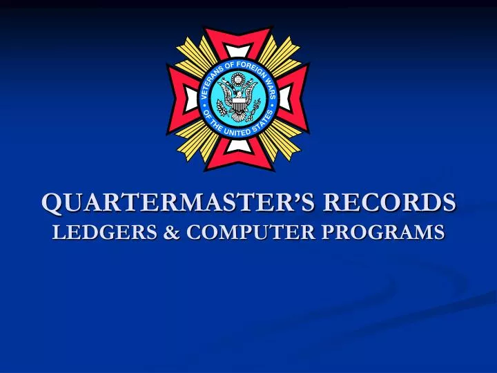 quartermaster s records ledgers computer programs