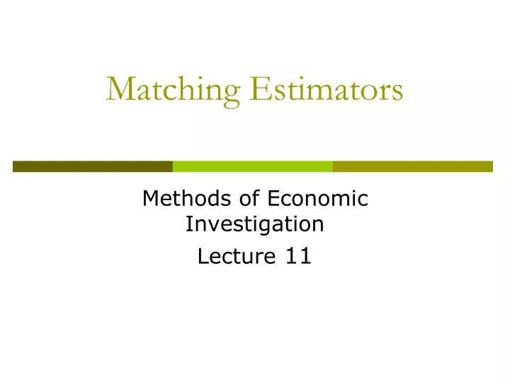 matching estimators