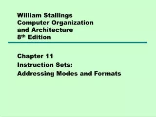 William Stallings Computer Organization and Architecture 8 th Edition