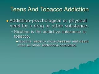 Teens And Tobacco Addiction