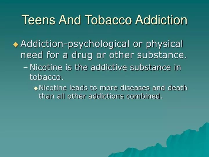 teens and tobacco addiction