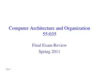 Computer Architecture and Organization 55:035