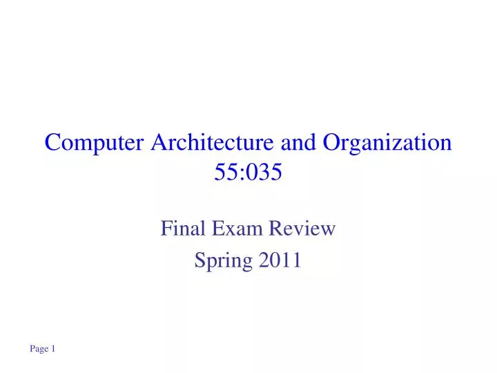 computer architecture and organization 55 035