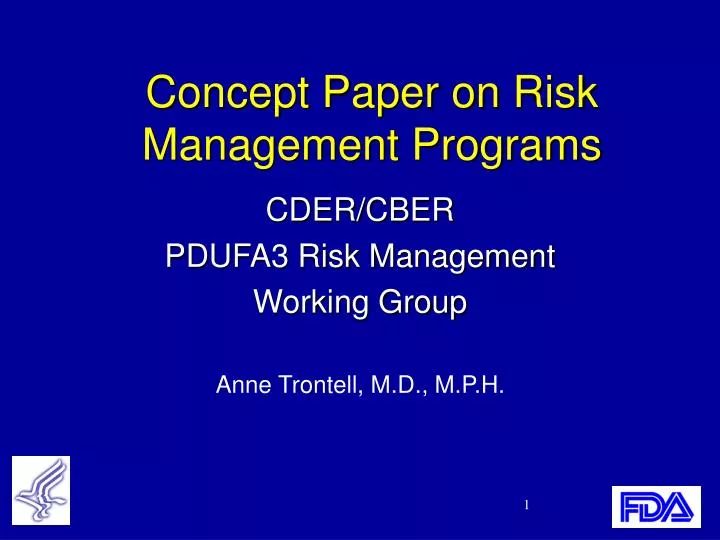 concept paper on risk management programs