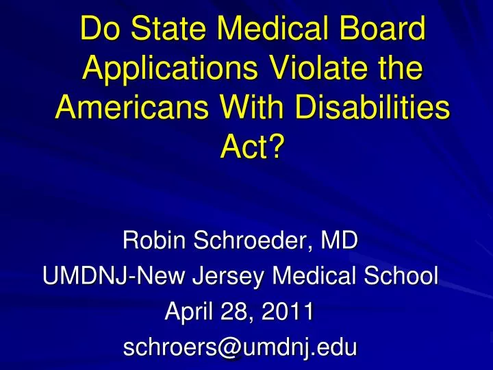 do state medical board applications violate the americans with disabilities act