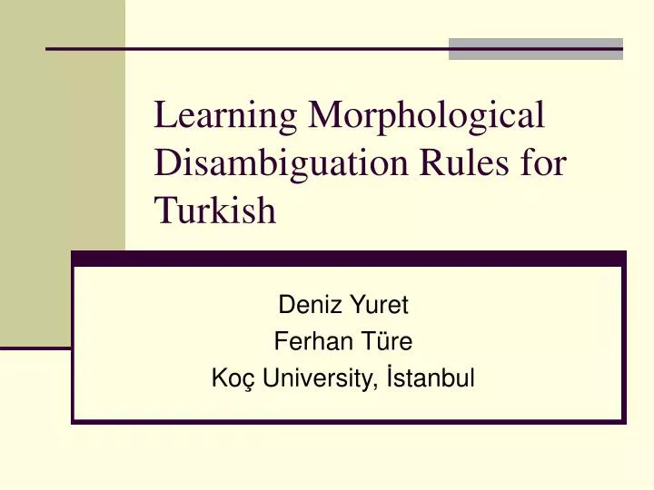 learning morphological disambiguation rules for turkish