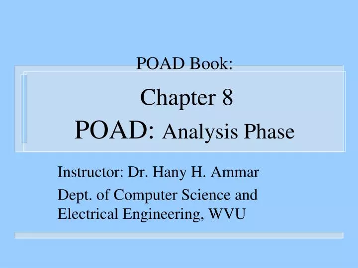 poad book chapter 8 poad analysis phase