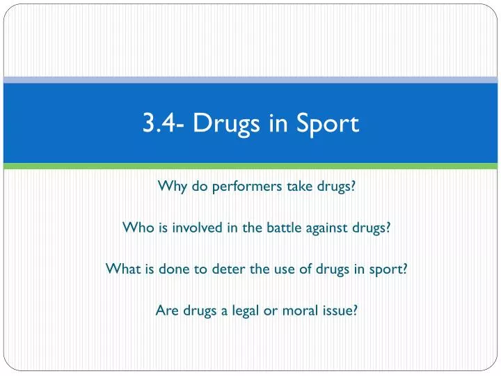 3 4 drugs in sport