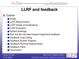 LLRF and feedback