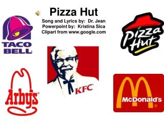 Pizza Hut Song and Lyrics by: Dr. Jean Powerpoint by: Kristina Sica Clipart from google