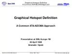 Graphical Hotspot Definition A Common ATA/AECMA Approach Presentation at XML Europe ‘99 - slide 1