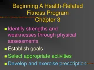 Beginning A Health-Related Fitness Program Chapter 3