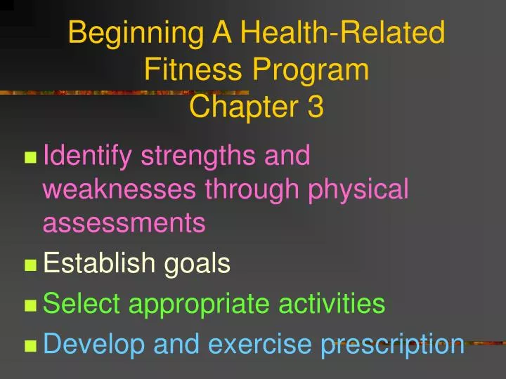 beginning a health related fitness program chapter 3