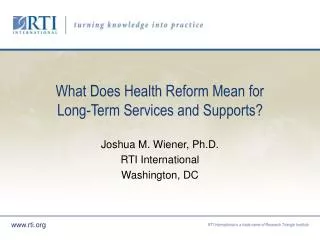What Does Health Reform Mean for Long-Term Services and Supports?