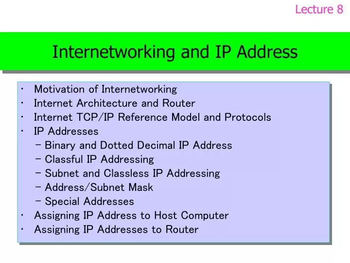 internetworking and ip address