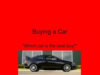 Buying a Car