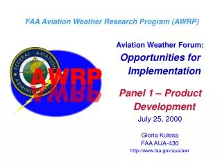 FAA Aviation Weather Research Program (AWRP)