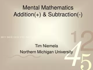 Mental Mathematics Addition(+) &amp; Subtraction(-)
