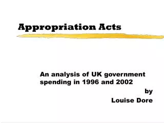Appropriation Acts