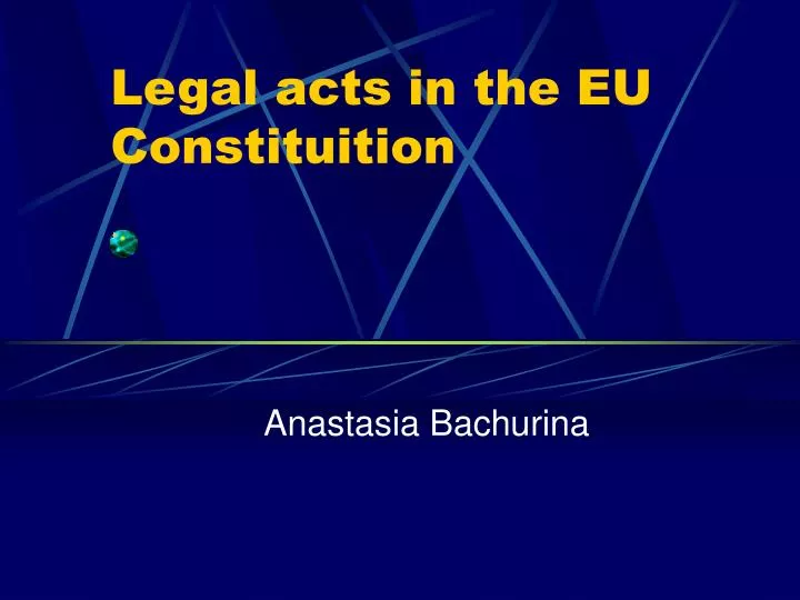 legal acts in the eu constituition