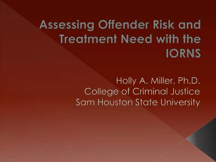 assessing offender risk and treatment need with the iorns