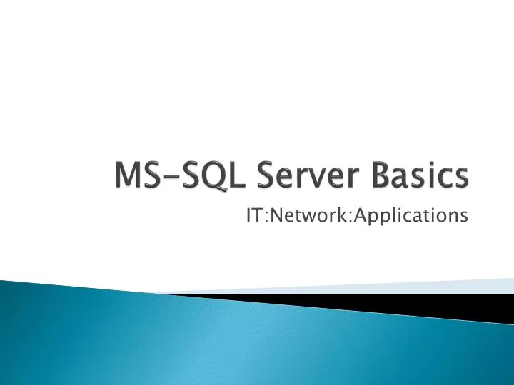 ms sql server basics
