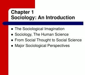 Chapter 1 Sociology: An Introduction