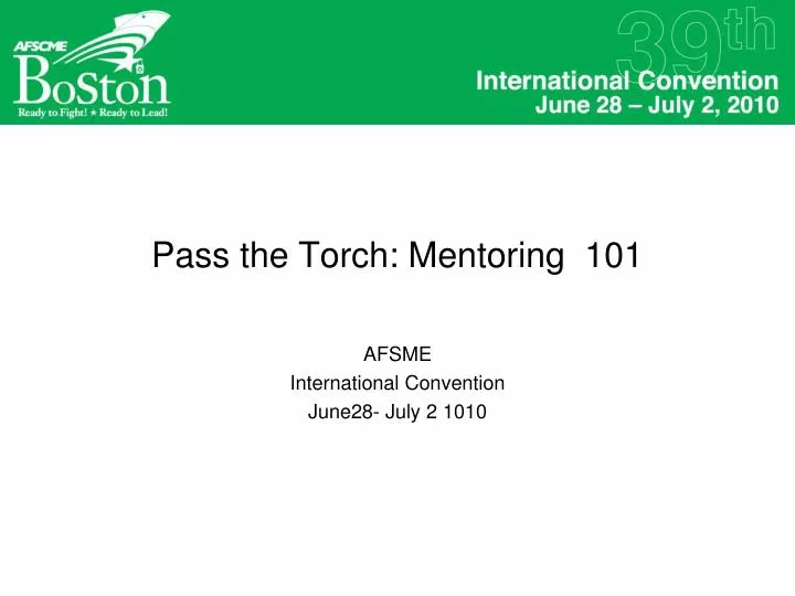 pass the torch mentoring 101