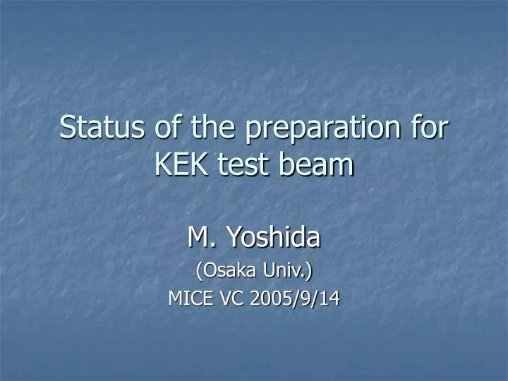 status of the preparation for kek test beam