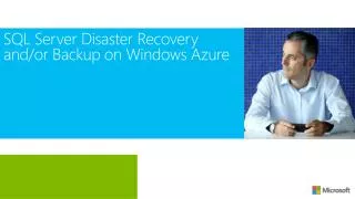 SQL Server Disaster Recovery and/or Backup on Windows Azure