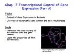 Chap. 7 Transcriptional Control of Gene Expression (Part A) - slide 1