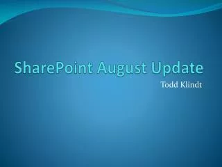 SharePoint August Update