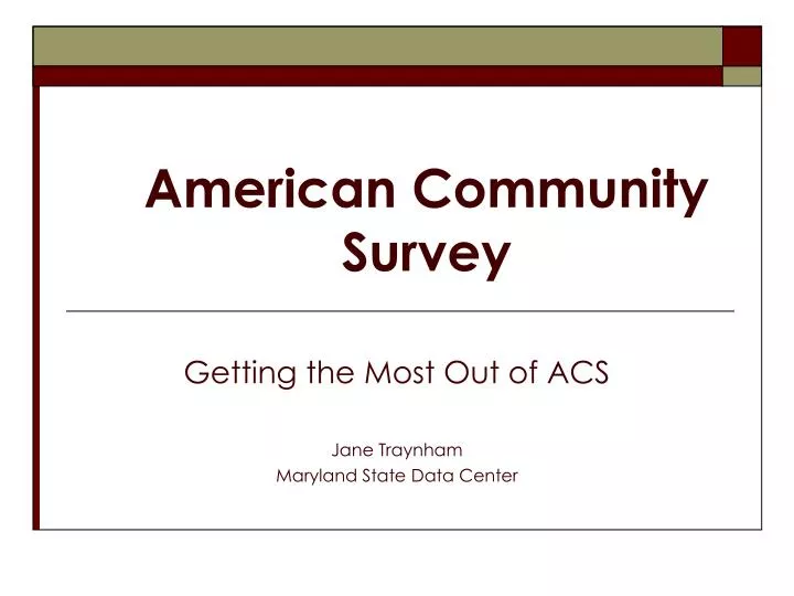 american community survey