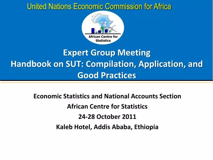 expert group meeting handbook on sut compilation application and good practices