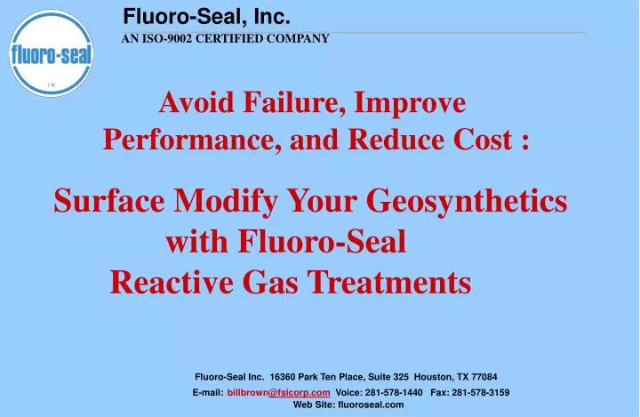 avoid failure improve performance and reduce cost